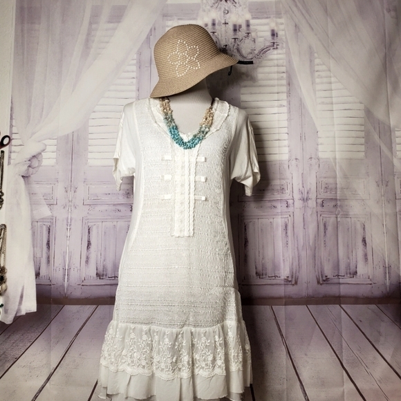 MONORENO‎ SIZE M WHITE IVORY BEACH LACE… - Picture 2 of 16